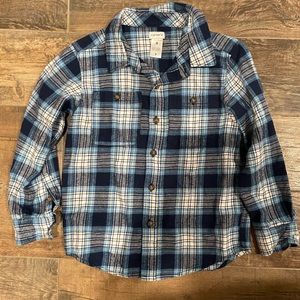 Carters blue plaid shirt
